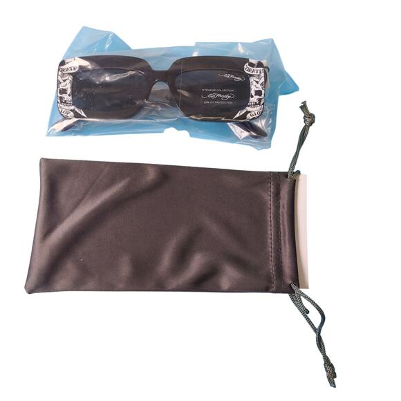 Ed Hardy Love Kills Slowly Sunglasses 100% UV Protective Vertex Black Skulls - Picture 14 of 16